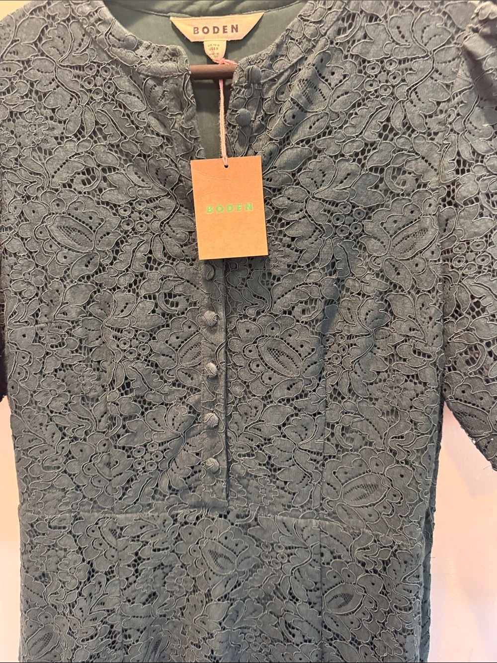 Boden Forest Green Lace Midi Dress - Picture 4 of 6